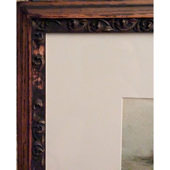 Antique J.G. Tyler Pastel Babbling Brook Artwork With Ornate Wood Frame - Picture 7 of 12